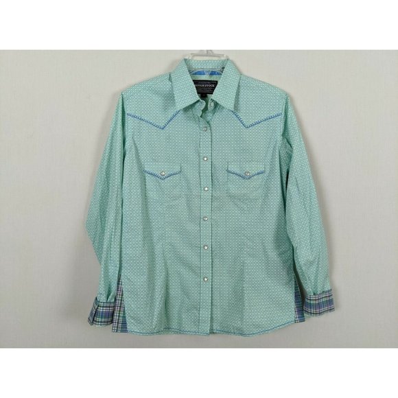 Rough Stock Panhandle slim Women blue blouse S - Picture 3 of 12